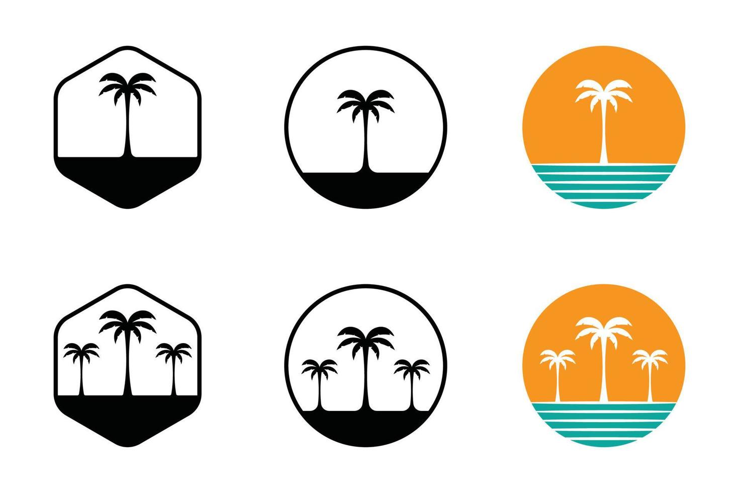 ilustração em vetor modelo de logotipo de verão palmeira