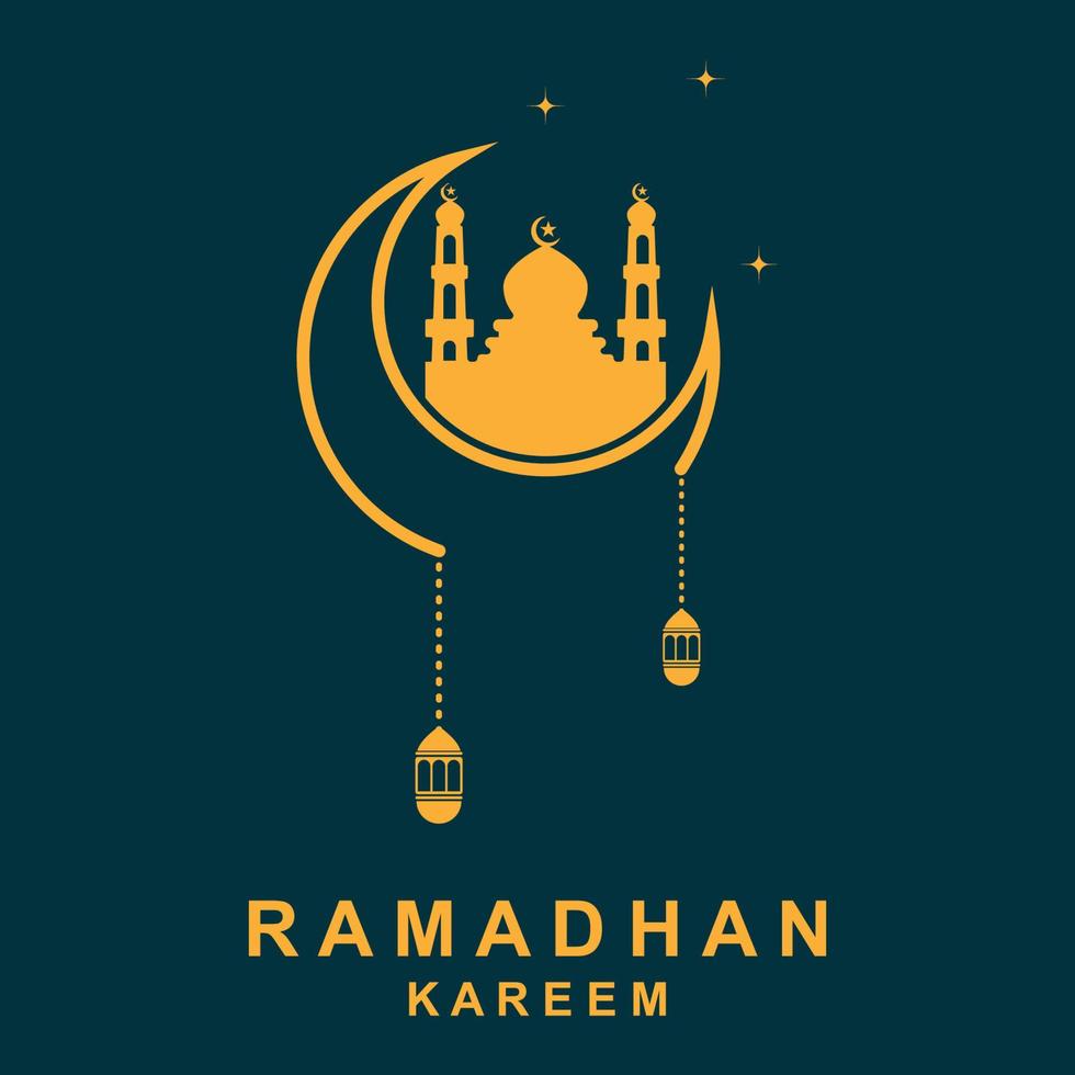 vetor de logotipo do ramadã, imagem de folheto do ramadã com ilustração de modelo