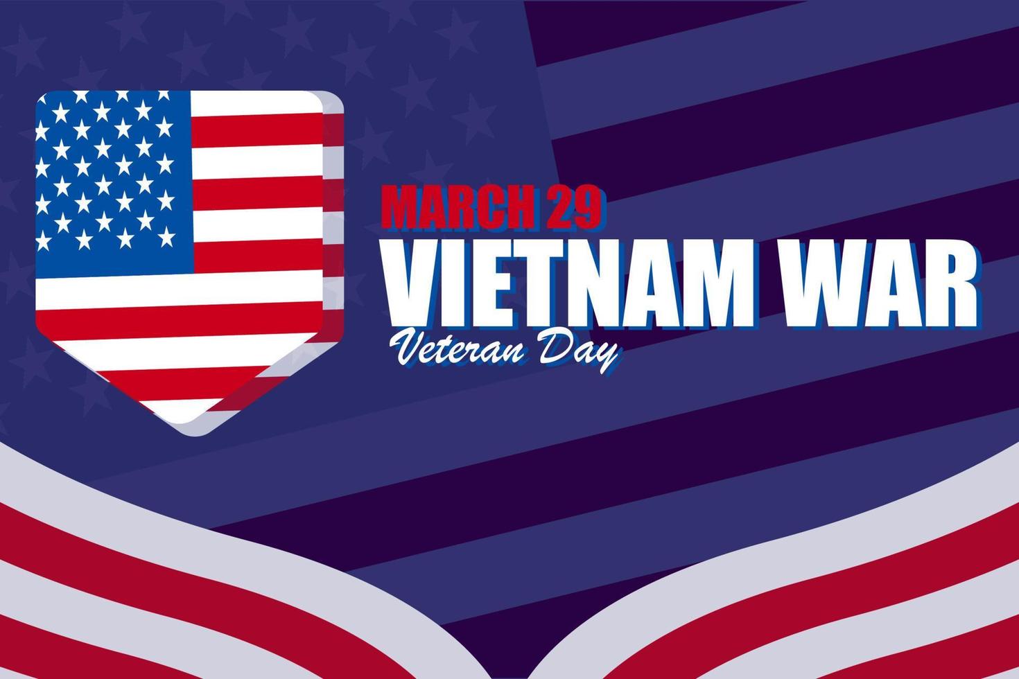 dia nacional dos veteranos da guerra do vietnã. comemorado em 29 de março nos eua. plano de fundo, cartaz, cartão de felicitações, design de banner vetor