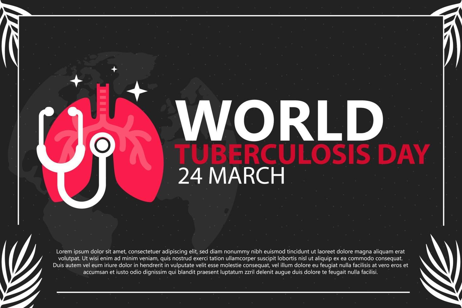 dia mundial da tuberculose. ilustração. cartaz ou fundo de banner vetor