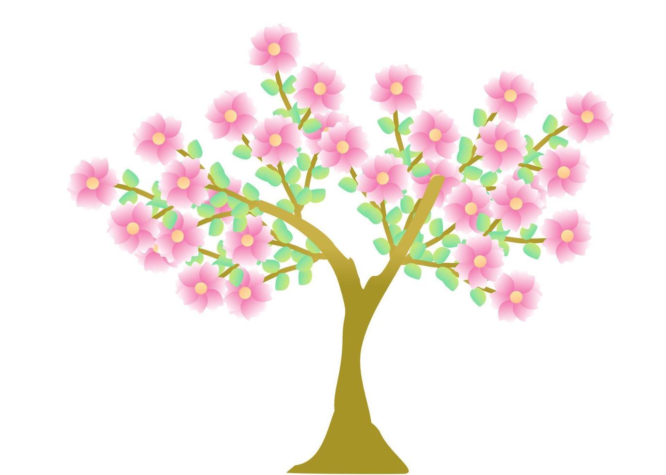 ramo de flor de cerejeira com flor de sakura. sakura em fundo branco. vetor de florescência da flor da flor de cerejeira. fundo de flor de sakura rosa.