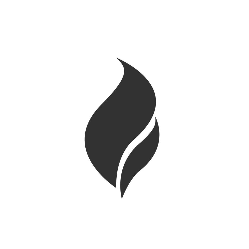 ícone de vetor de silhueta de fogo no fundo branco