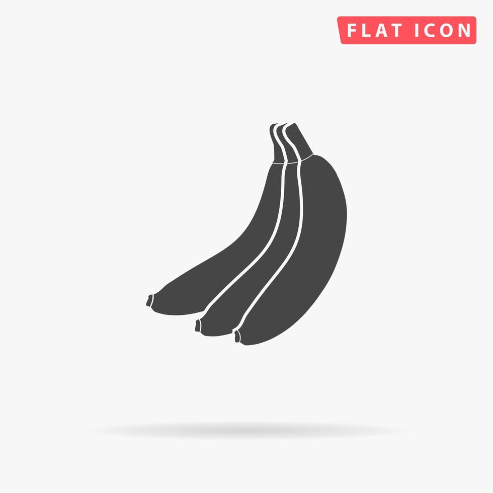 banana. símbolo liso preto simples com sombra no fundo branco. pictograma de ilustração vetorial vetor