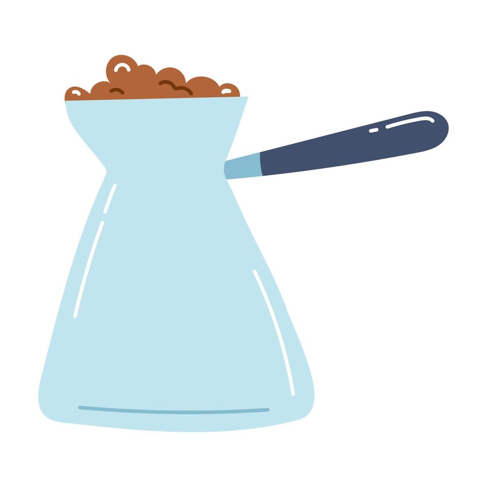 ícone cezve de café desenhado à mão. ilustração vetorial plana de pote para café turco, elemento de design vetor
