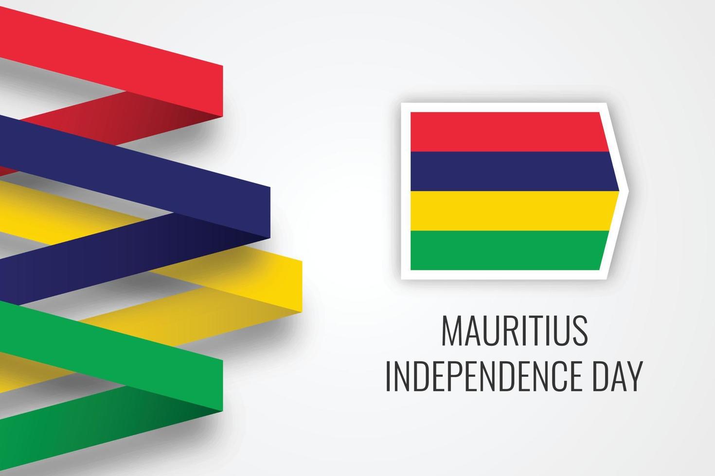 design de modelo de ilustração de celebração do dia da independência de maurício vetor