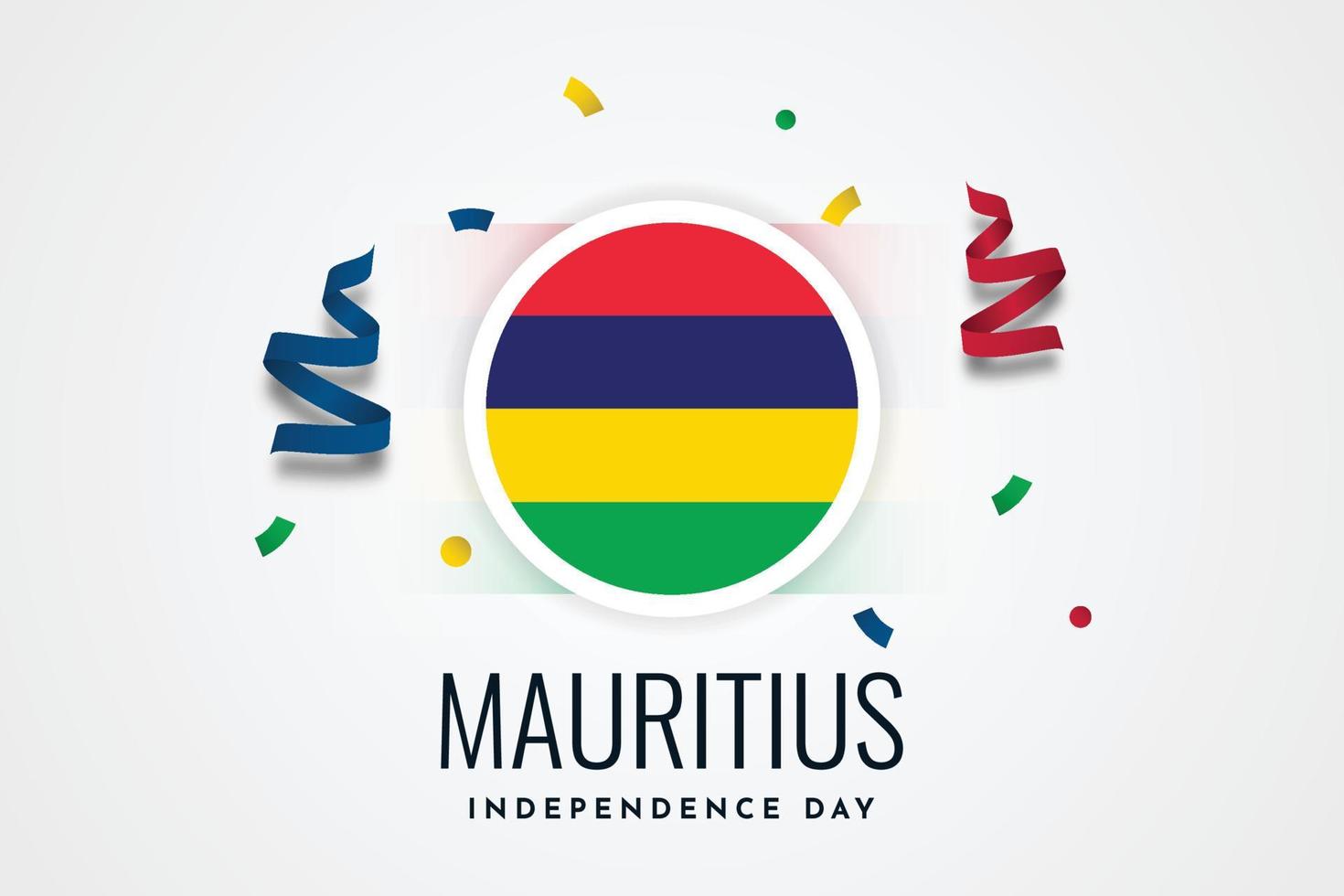 design de modelo de ilustração de celebração do dia da independência de maurício vetor