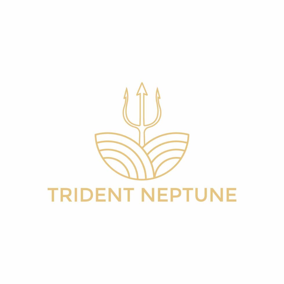 logotipo de vetor de netuno tridente moderno