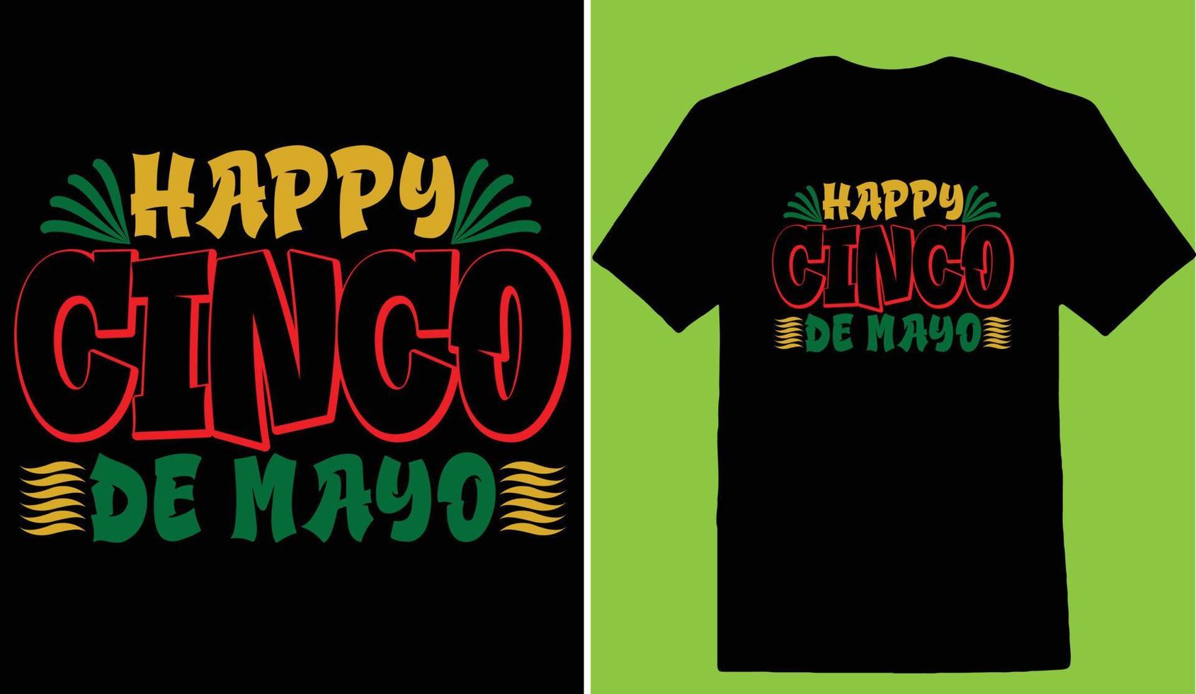 design de camiseta feliz cinco de maio cinco de maio vetor