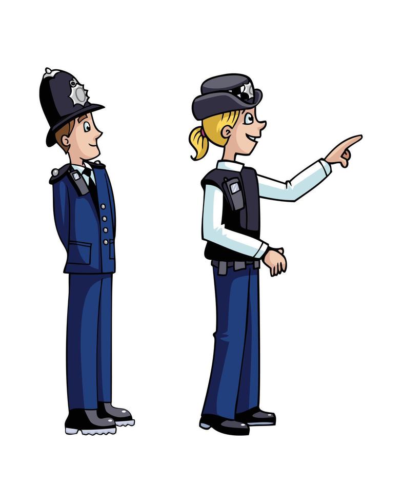 policial em pose de pé ilustração vetorial vetor