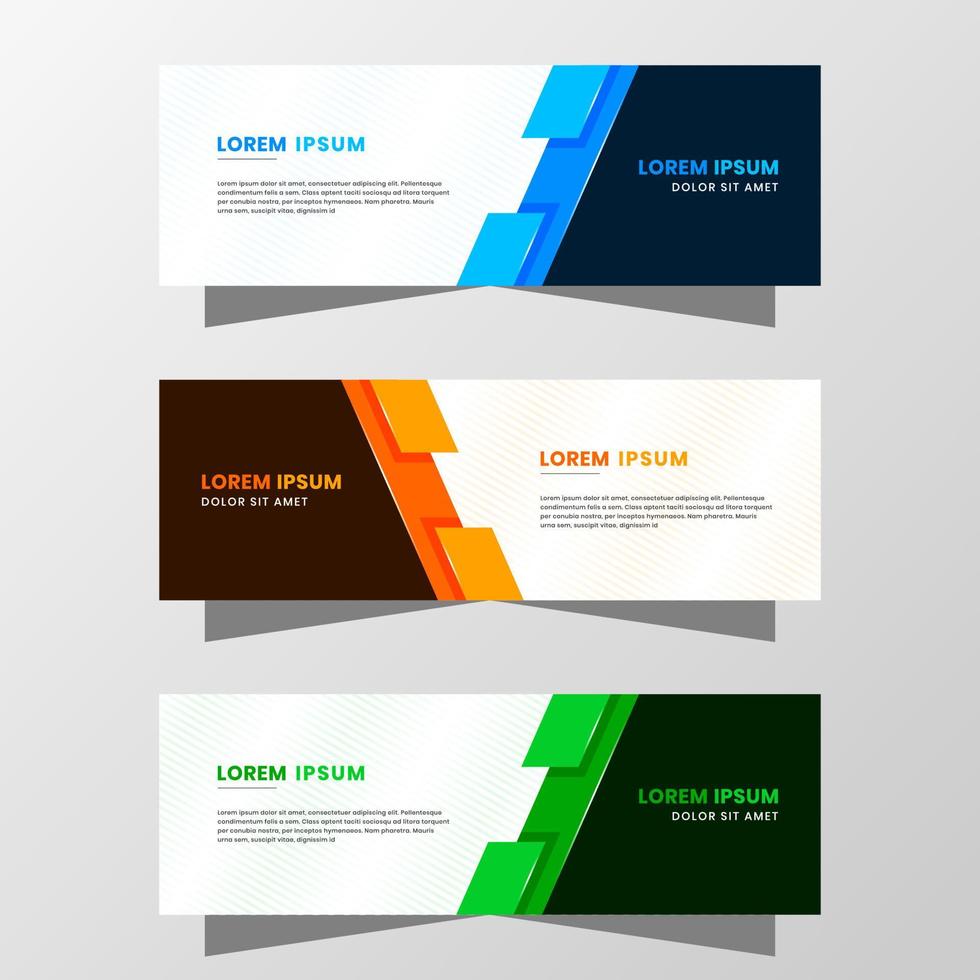 gráfico de vetor de design de banner abstrato. com esquema de cores azul, laranja e verde moderno. adequado para venda de banner, apresentação, promoção, folheto, pôster e folheto.