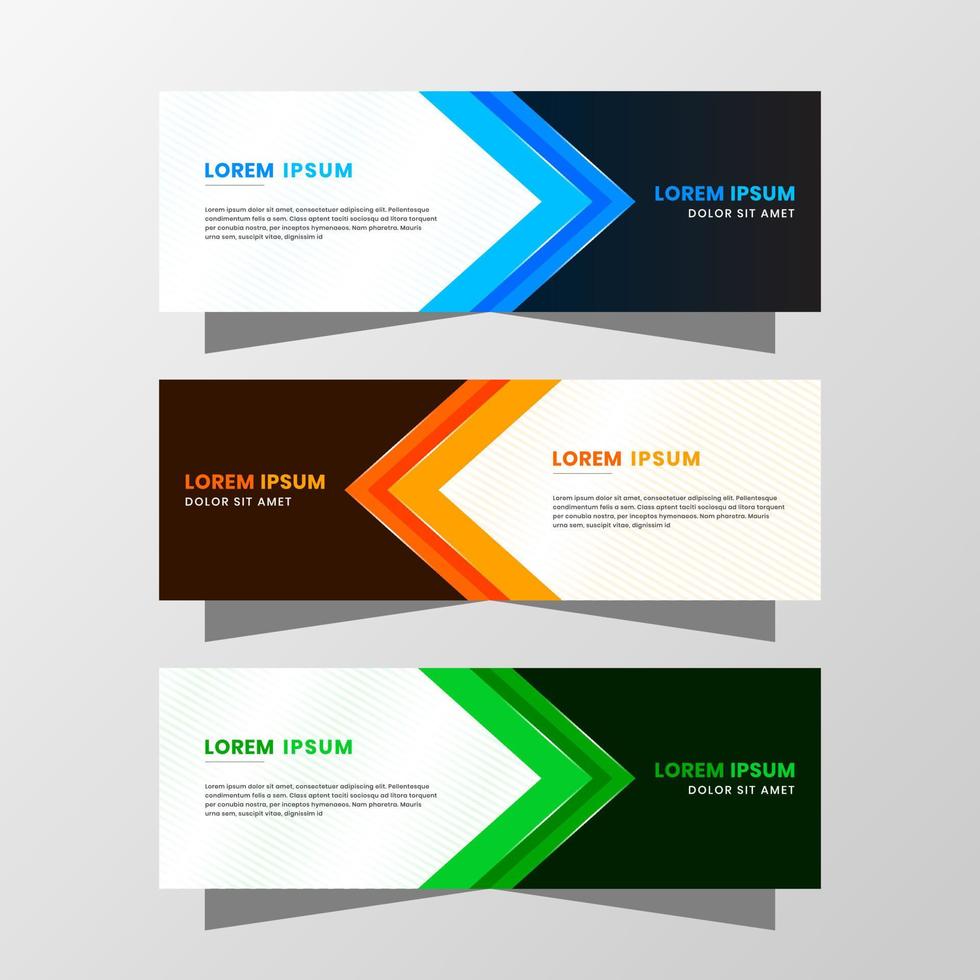 gráfico de vetor de design de banner abstrato. com esquema de cores azul, laranja e verde moderno. adequado para venda de banner, apresentação, promoção, folheto, pôster e folheto.