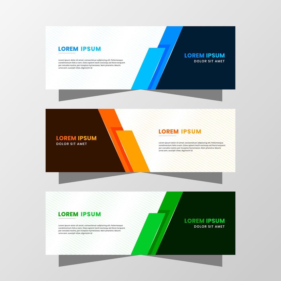 gráfico de vetor de design de banner abstrato. com esquema de cores azul, laranja e verde moderno. adequado para venda de banner, apresentação, promoção, folheto, pôster e folheto.