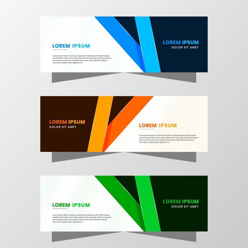 gráfico de vetor de design de banner abstrato. com esquema de cores azul, laranja e verde moderno. adequado para venda de banner, apresentação, promoção, folheto, pôster e folheto.