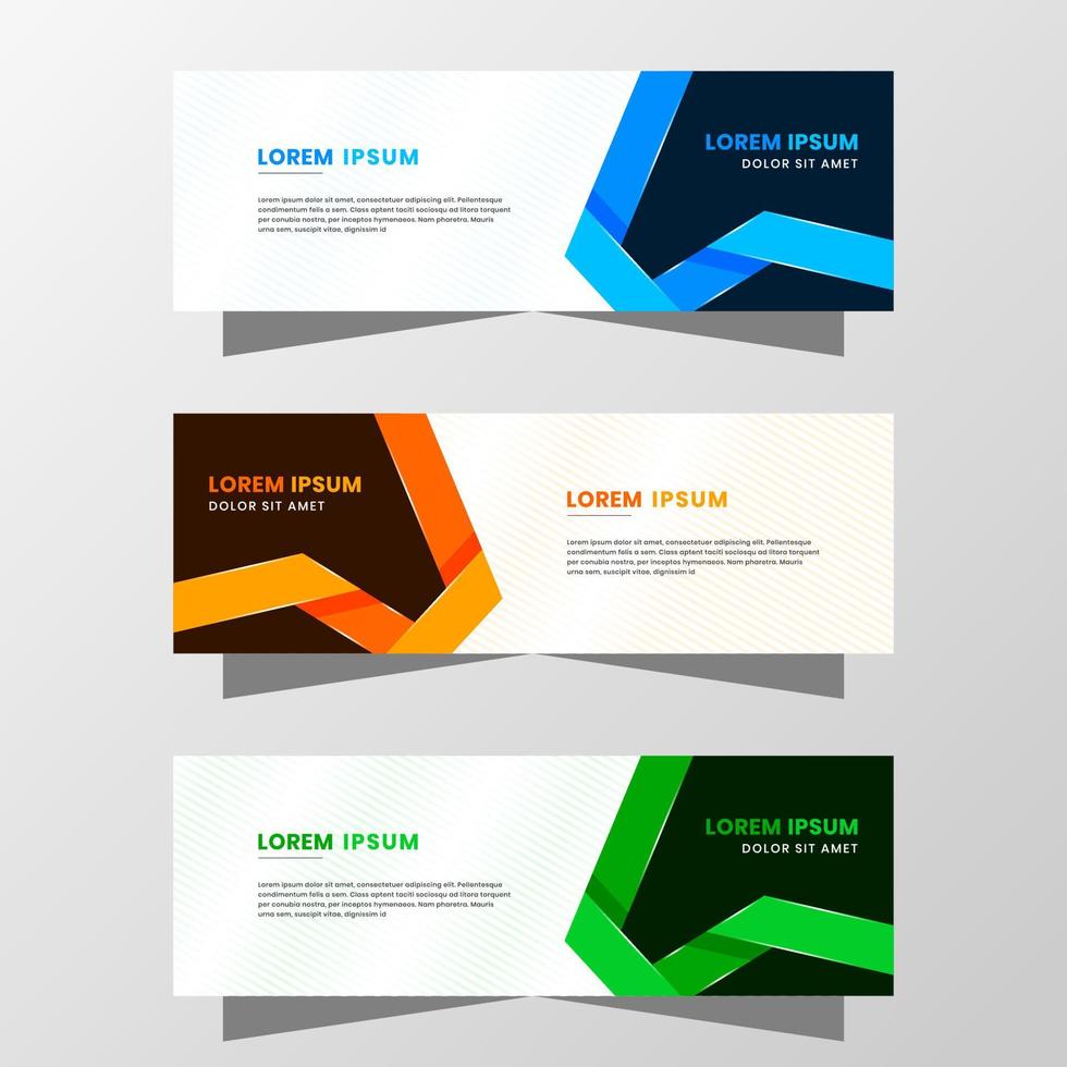 gráfico de vetor de design de banner abstrato. com esquema de cores azul, laranja e verde moderno. adequado para venda de banner, apresentação, promoção, folheto, pôster e folheto.