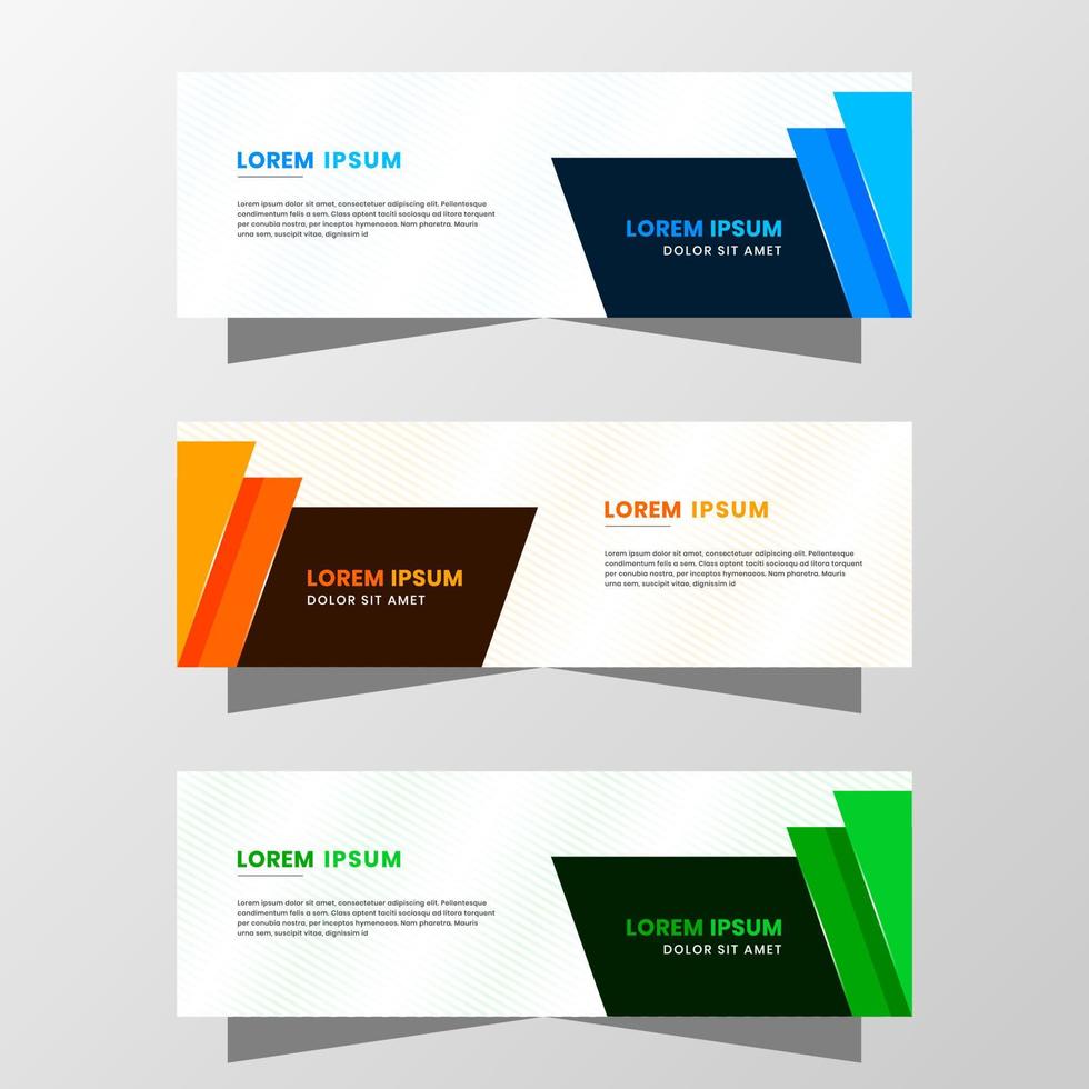 gráfico de vetor de design de banner abstrato. com esquema de cores azul, laranja e verde moderno. adequado para venda de banner, apresentação, promoção, folheto, pôster e folheto.