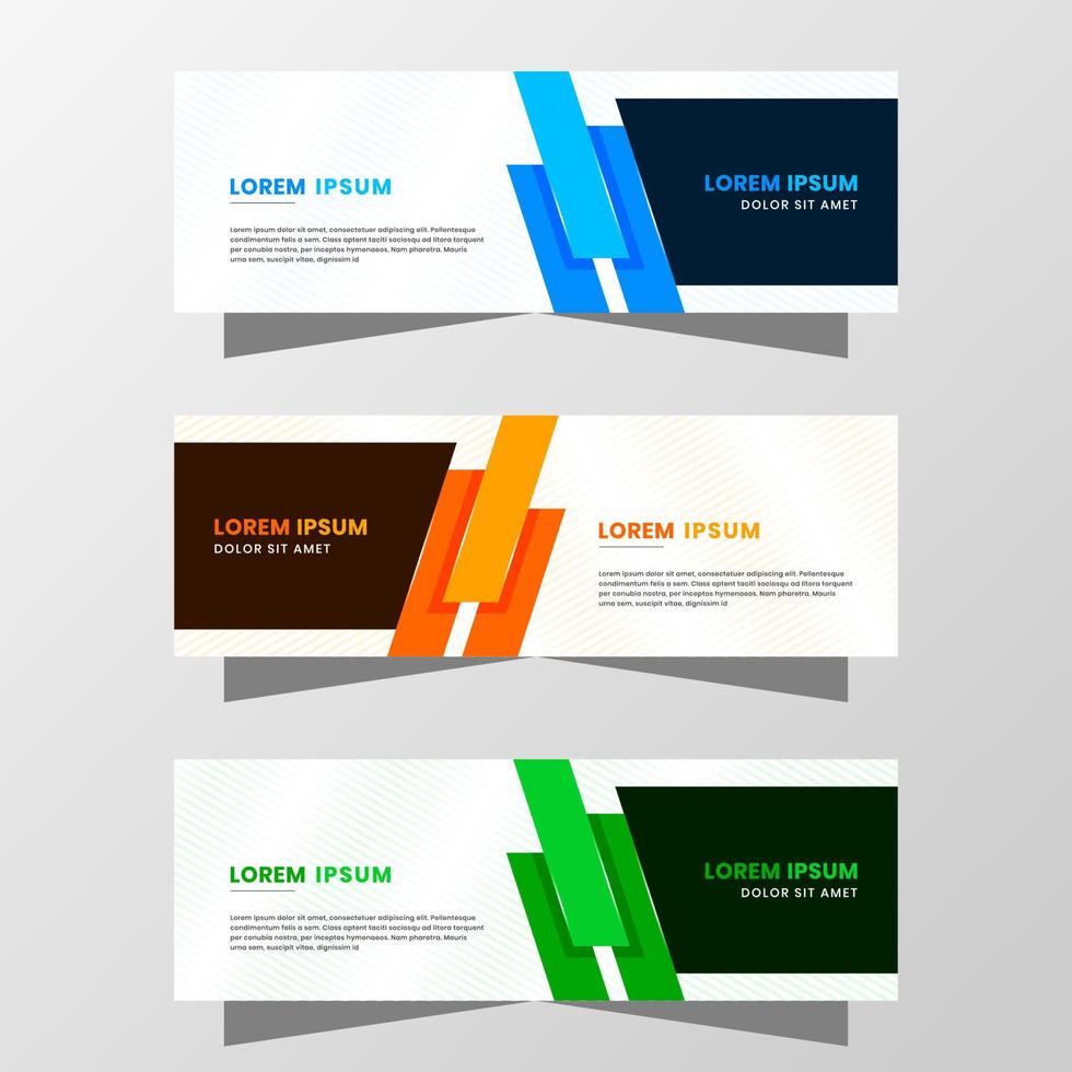 gráfico de vetor de design de banner abstrato. com esquema de cores azul, laranja e verde moderno. adequado para venda de banner, apresentação, promoção, folheto, pôster e folheto.