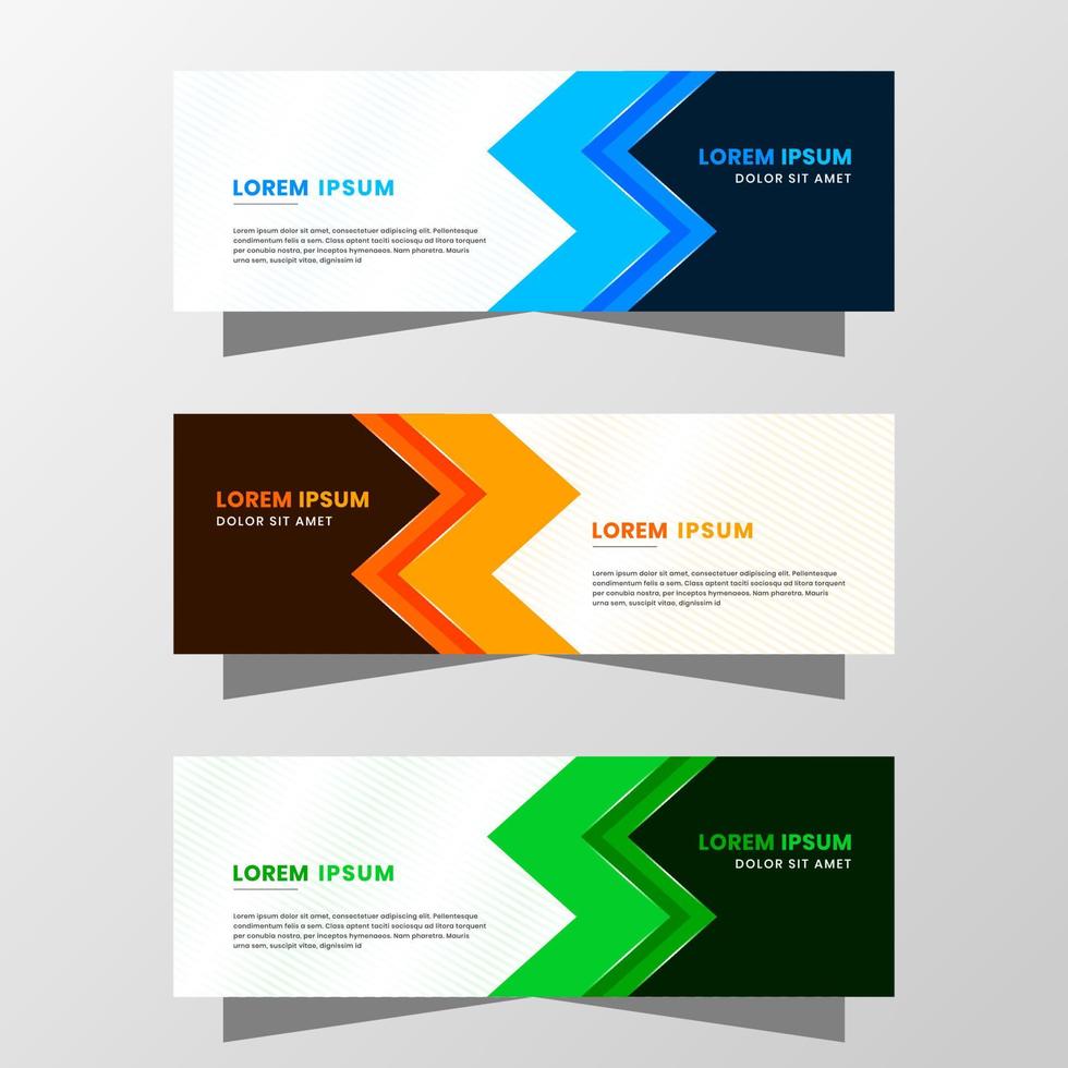 gráfico de vetor de design de banner abstrato. com esquema de cores azul, laranja e verde moderno. adequado para venda de banner, apresentação, promoção, folheto, pôster e folheto.