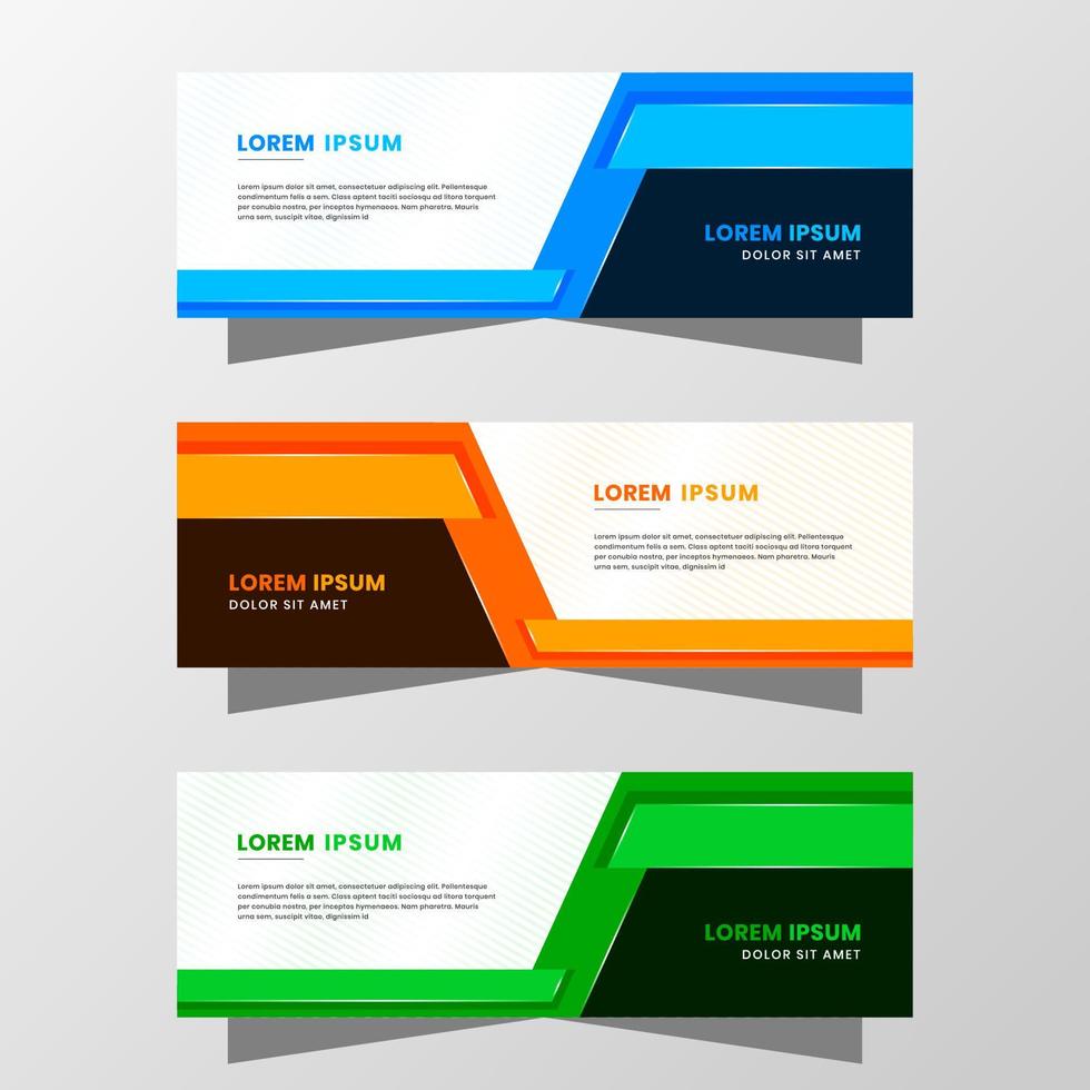 gráfico de vetor de design de banner abstrato. com esquema de cores azul, laranja e verde moderno. adequado para venda de banner, apresentação, promoção, folheto, pôster e folheto.