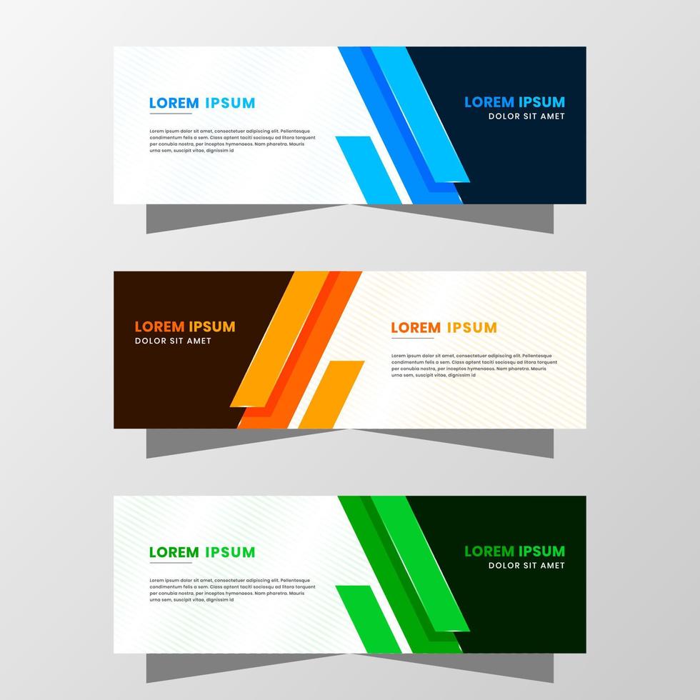 gráfico de vetor de design de banner abstrato. com esquema de cores azul, laranja e verde moderno. adequado para venda de banner, apresentação, promoção, folheto, pôster e folheto.