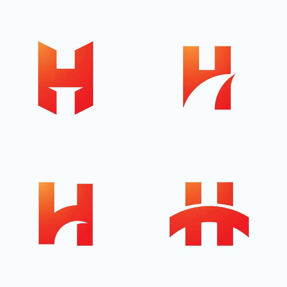 elemento de modelo de vetor de logotipo letra h