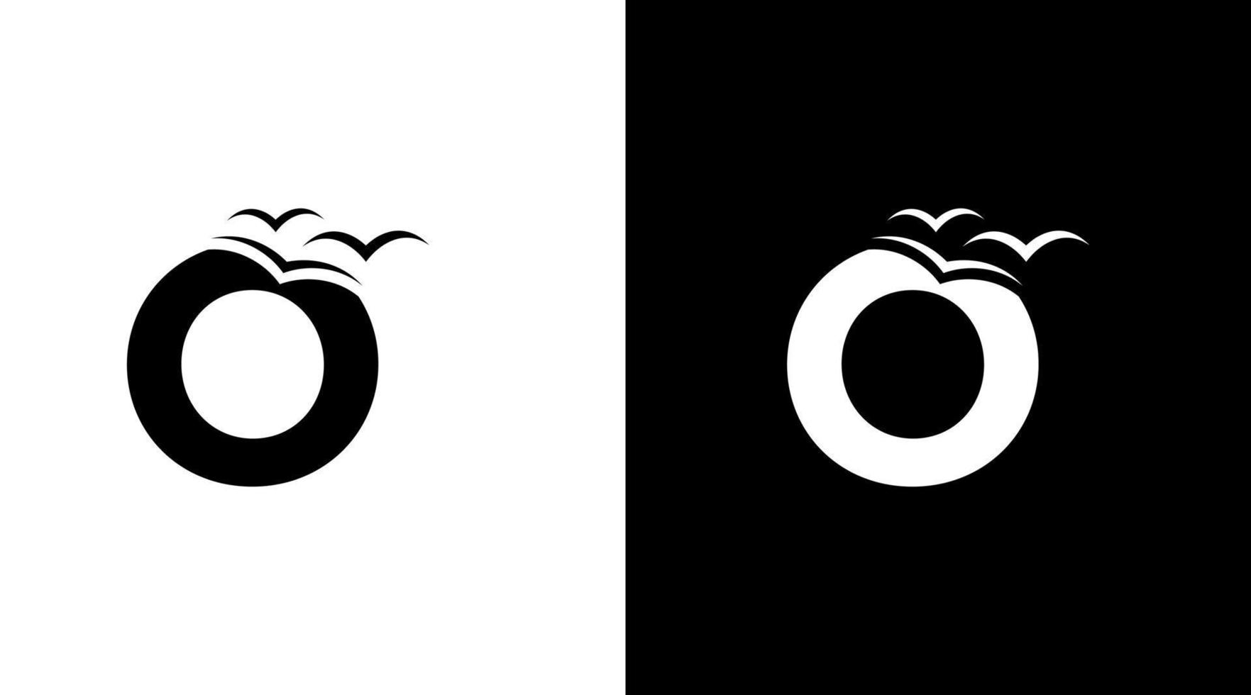o logotipo vetorial com letras iniciais de pássaros ícones em preto e branco modelos de design de estilo de ilustração vetor