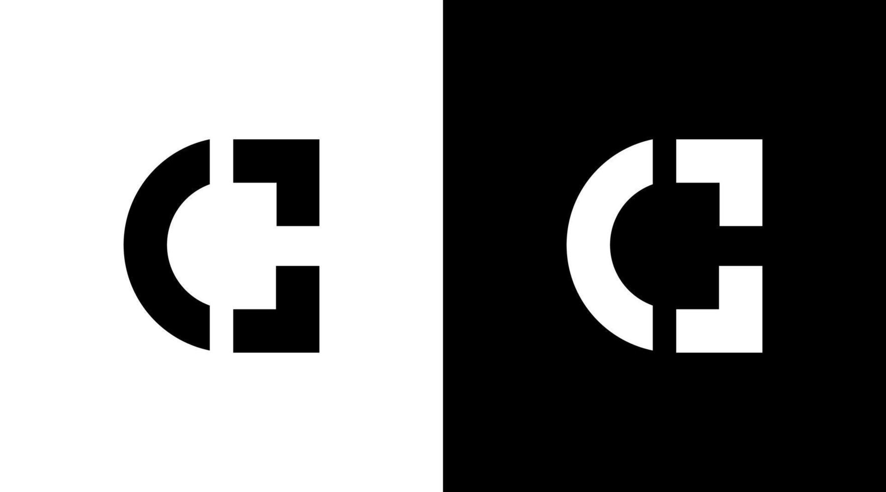 vetor g logotipo monograma letra inicial ícone preto e branco ilustração modelos de designs de estilo