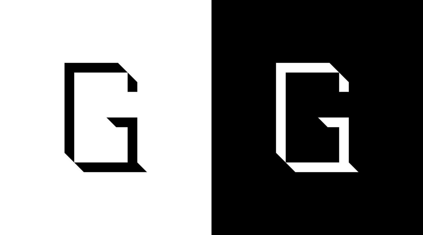 logotipo de vetor de negócios g monograma carta inicial modelos de designs de estilo de ícone preto e branco