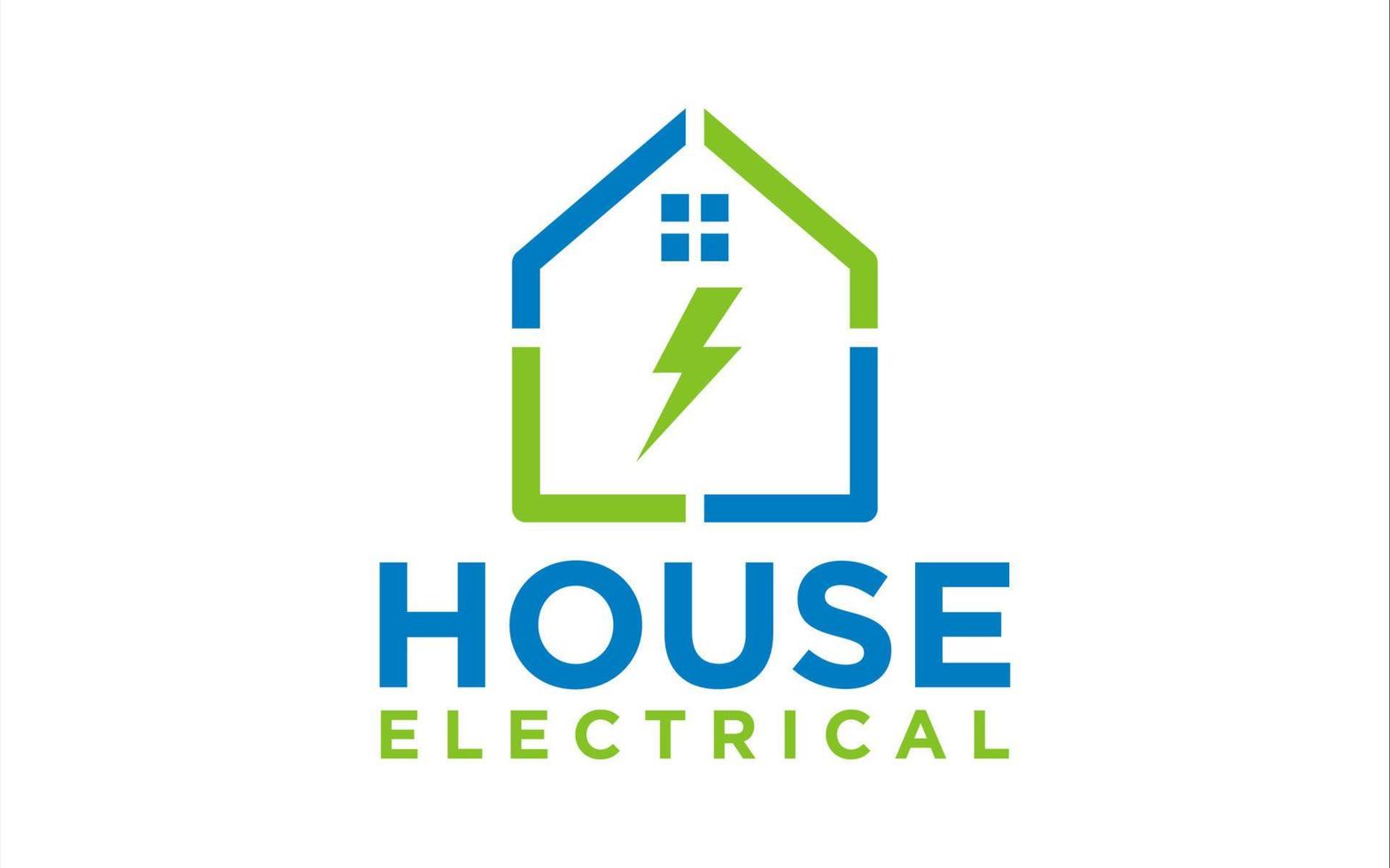 logotipo da casa elétrica, modelo de logotipo da casa elétrica de energia vetor