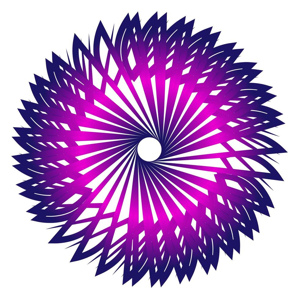 estrela fractal circular com desenho roxo vetor