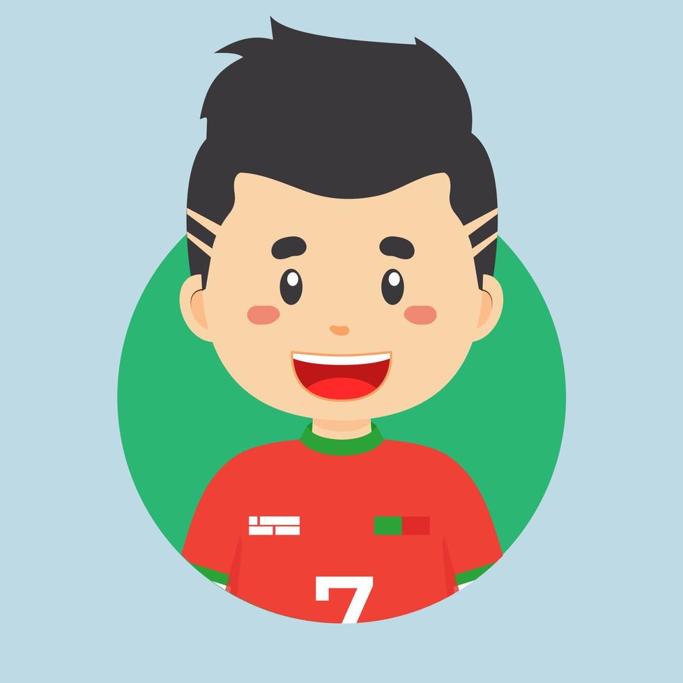 avatar de um personagem de jogadores de futebol vetor