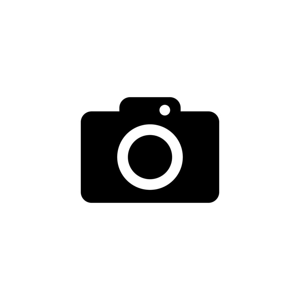 design simples de ícone de câmera em fundo branco vetor
