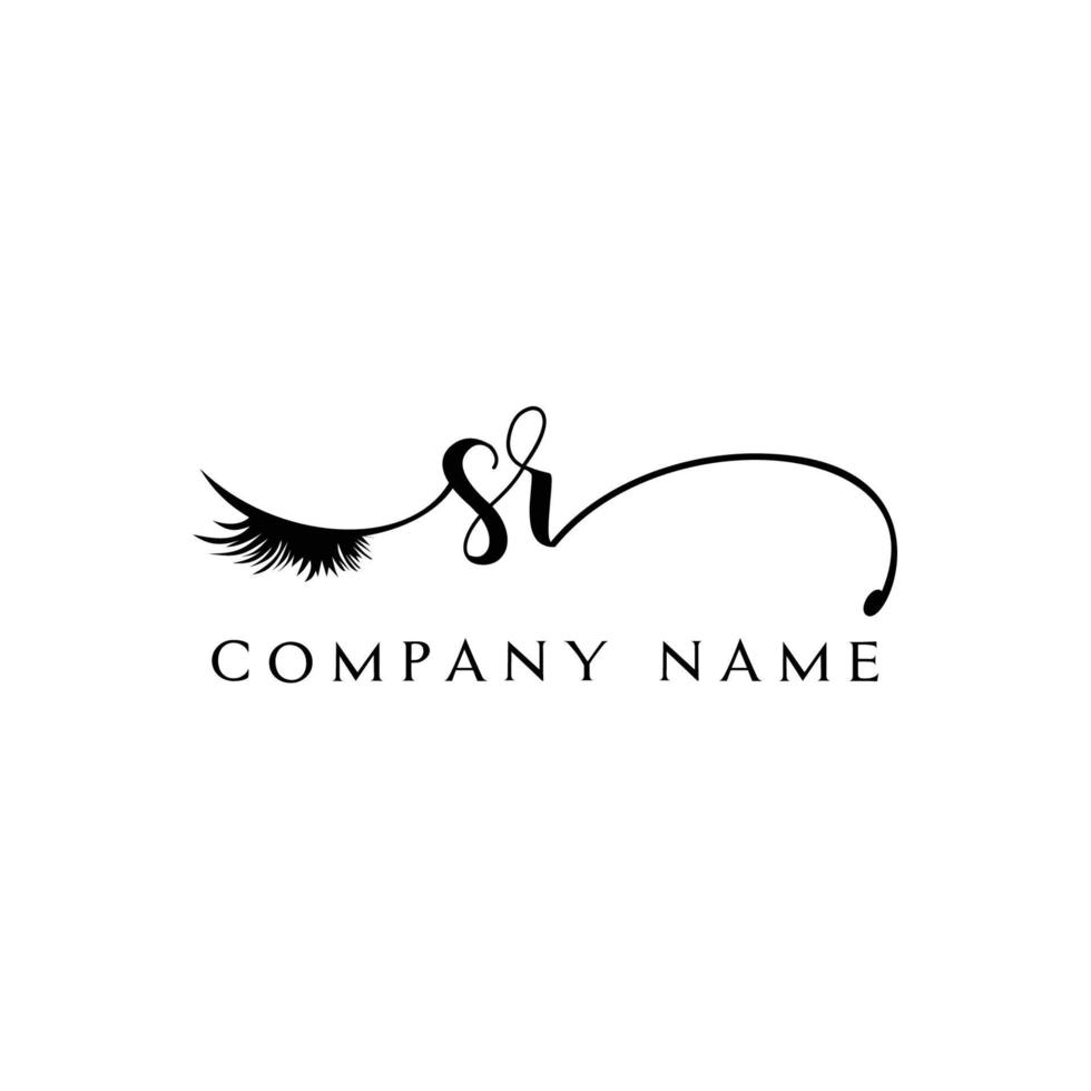 inicial sr logotipo caligrafia salão de beleza moda moderno luxo carta vetor