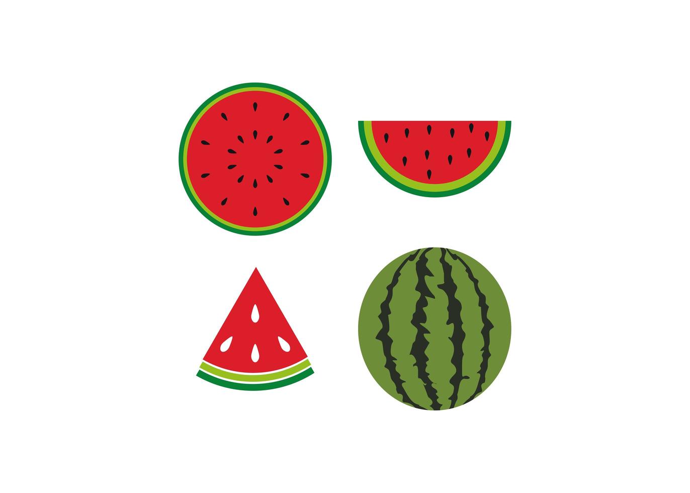 conjunto de design de ícone de melancia vetor