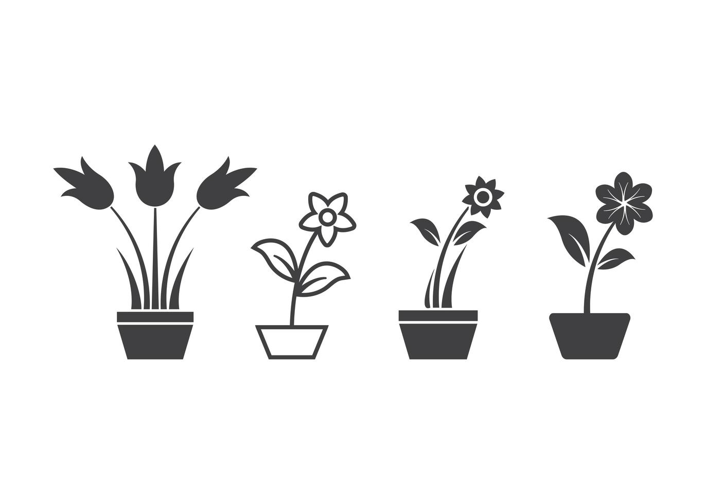 ilustração em vetor modelo de design de ícone de vaso de flores