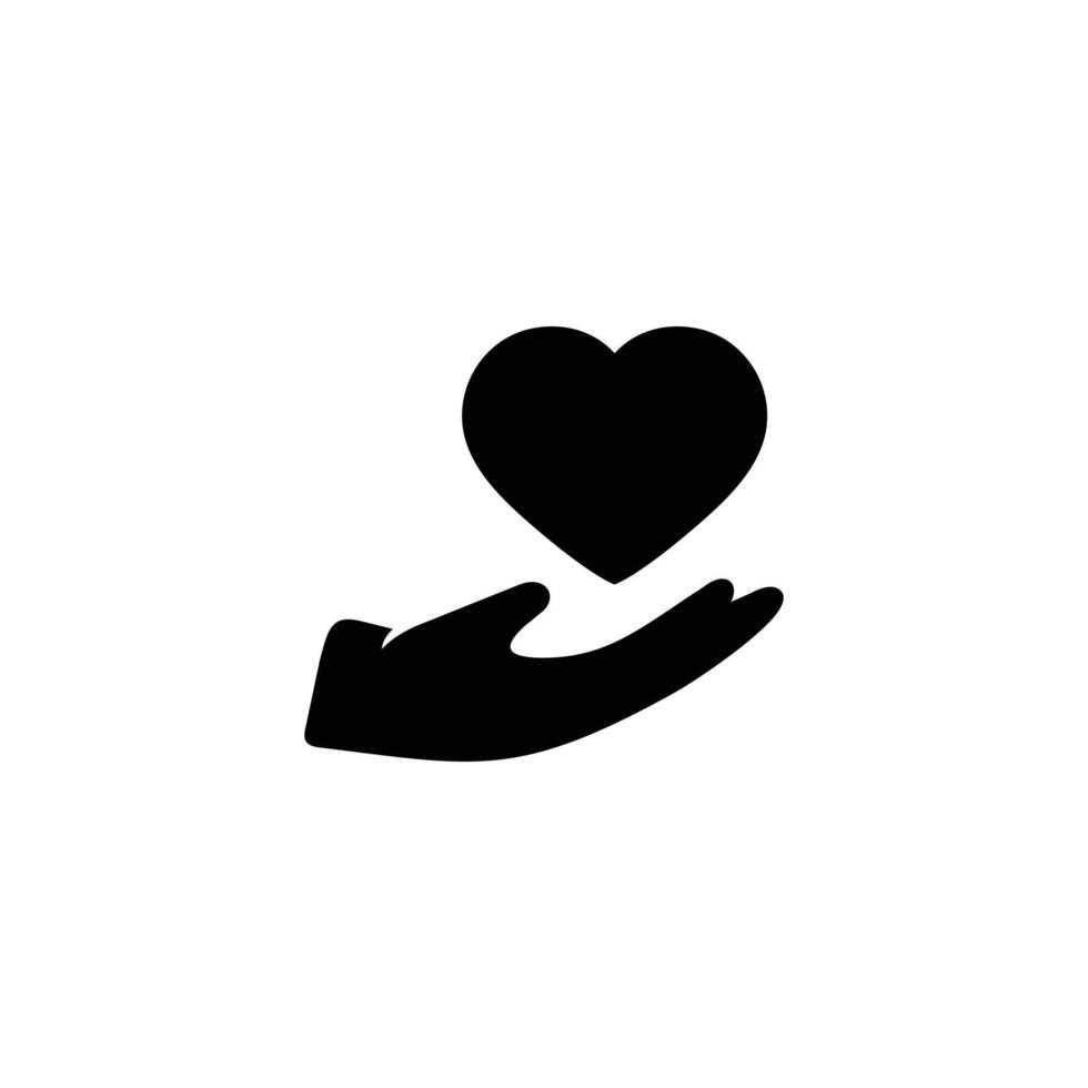 mão segurando vetor de ícone plano simples de coração