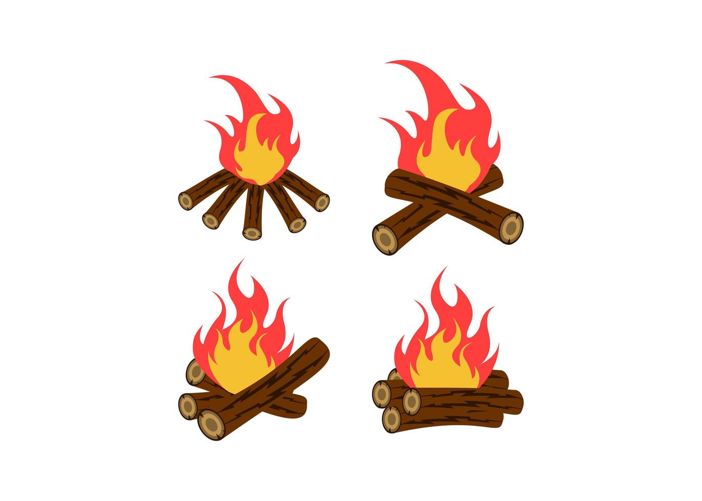 conjunto de design de ícone de fogueira vetor