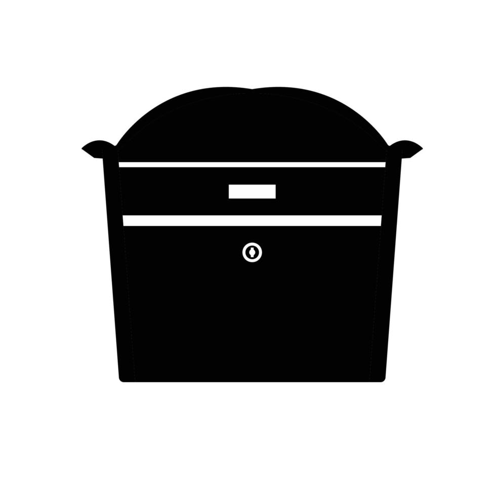 silhueta de caixa de correio. elemento de design de ícone preto e branco sobre fundo branco isolado vetor