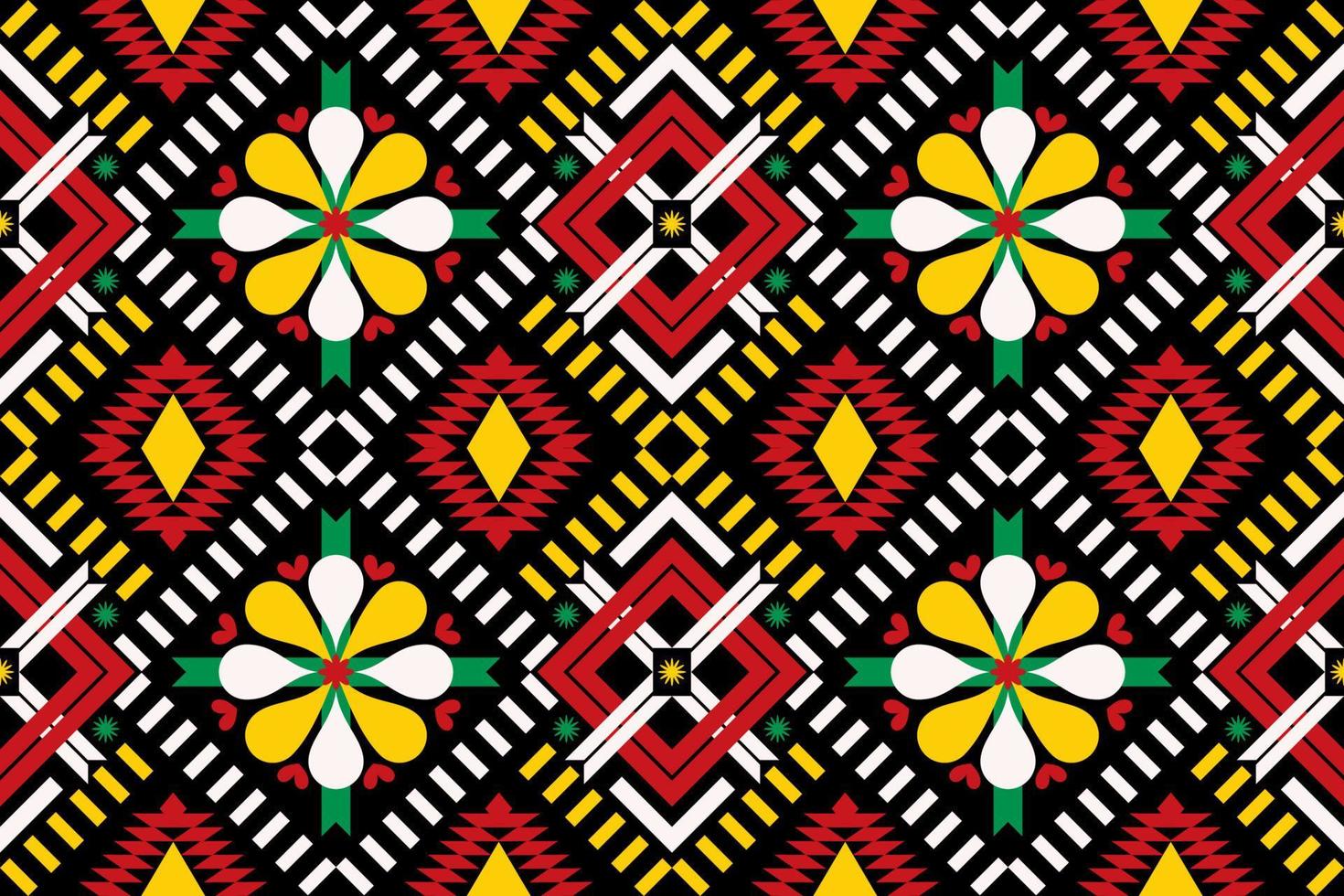 padrão étnico geométrico colorido sem costura projetado para plano de fundo, papel de parede, roupas tradicionais, tapete, cortina e decoração de casa. vetor