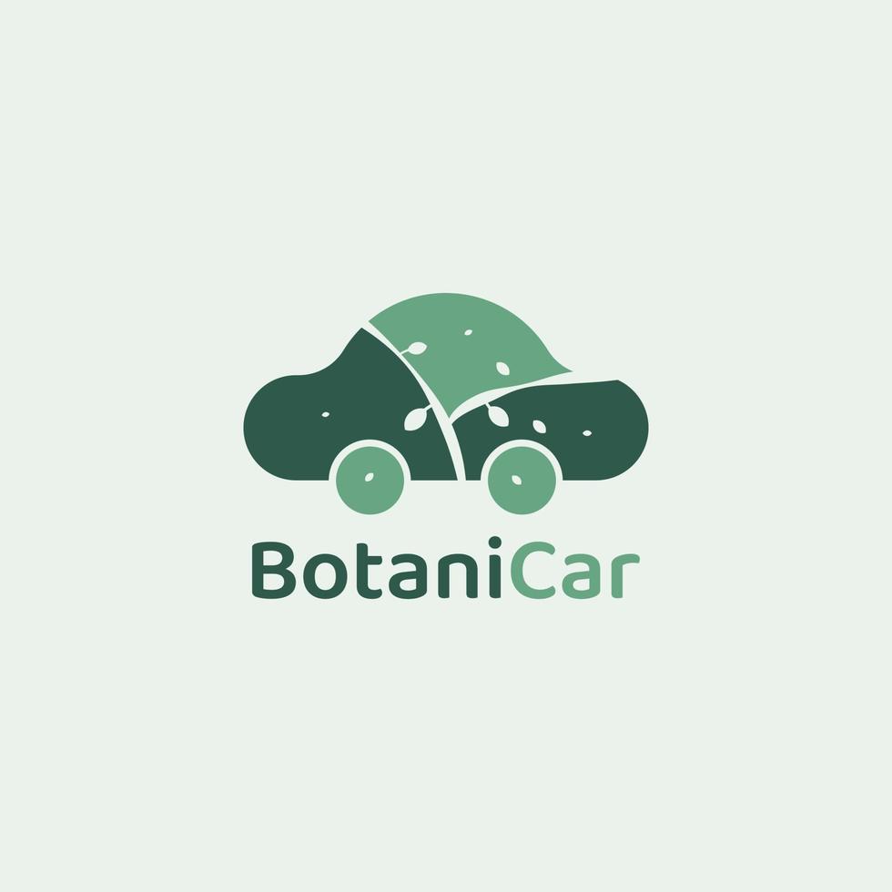 logotipo de carro simples misturado com padrão botânico. vetor