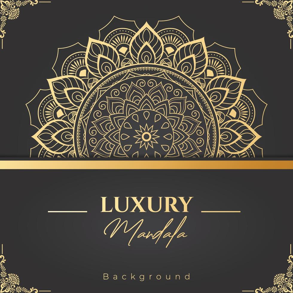 vetor livre de fundo de design de mandala ornamental de luxo na cor dourada