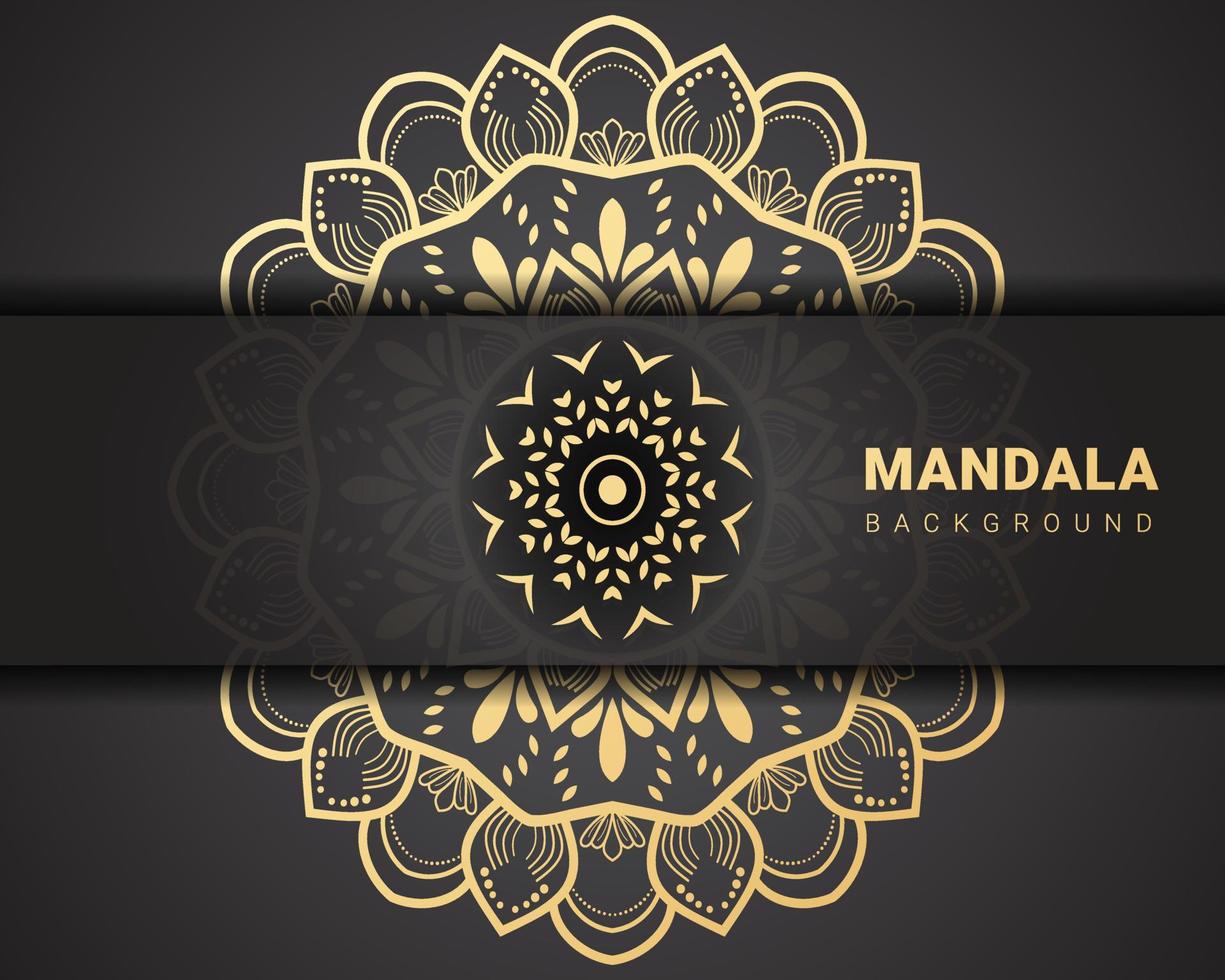 vetor livre de fundo de design de mandala ornamental de luxo na cor dourada