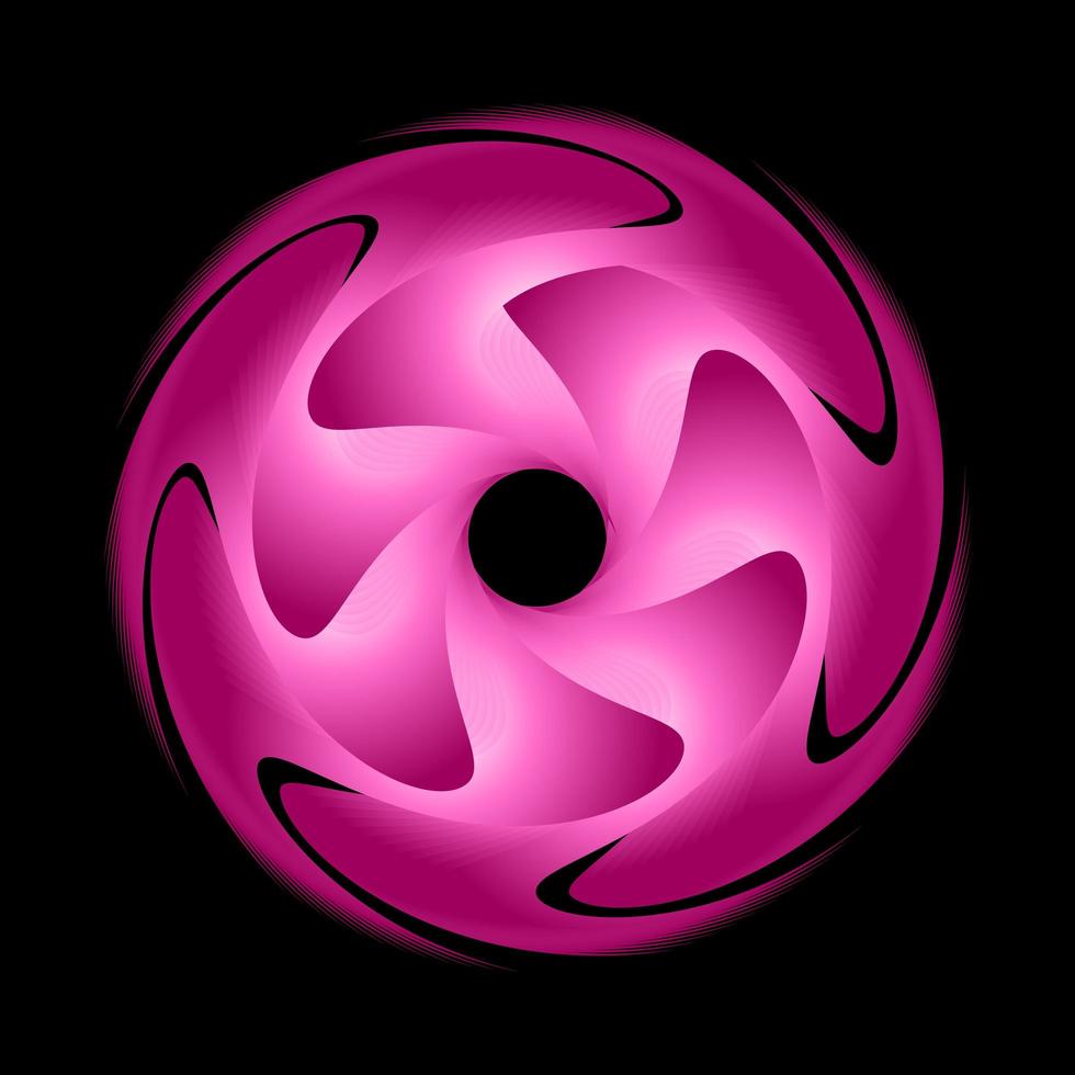 círculo abstrato fractal na cor rosa vetor