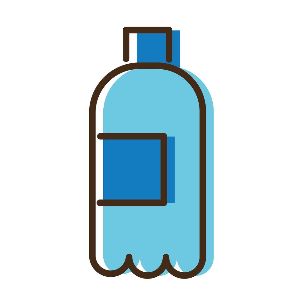 garrafa de água bebida linha e ícone de preenchimento vetor