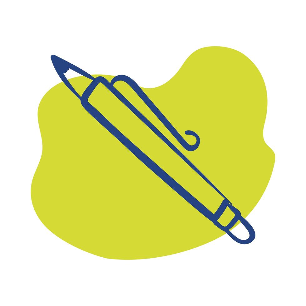 ícone de estilo de linha de escrita de caneta vetor
