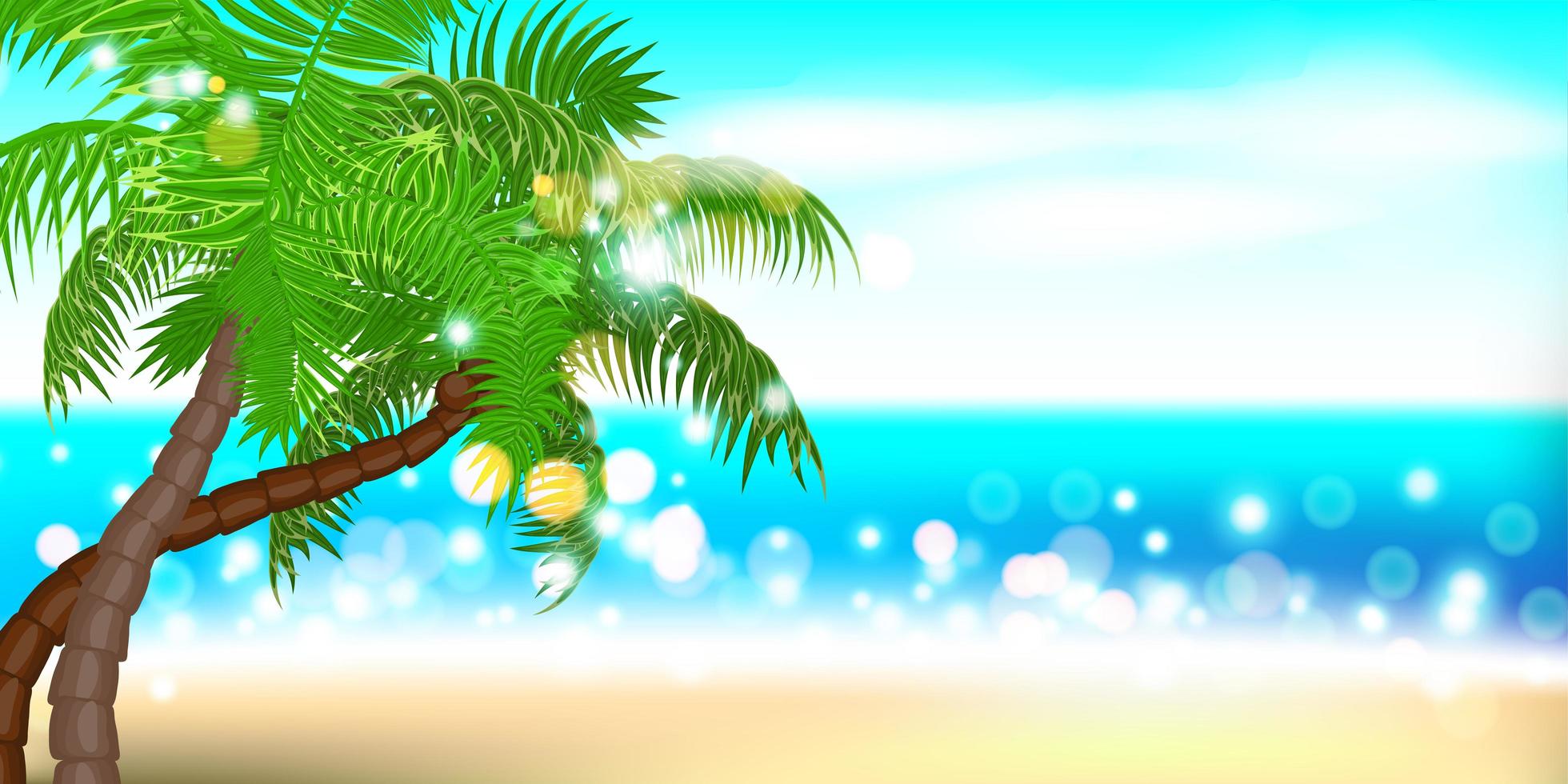 paisagem de palmeiras no horário de verão vetor