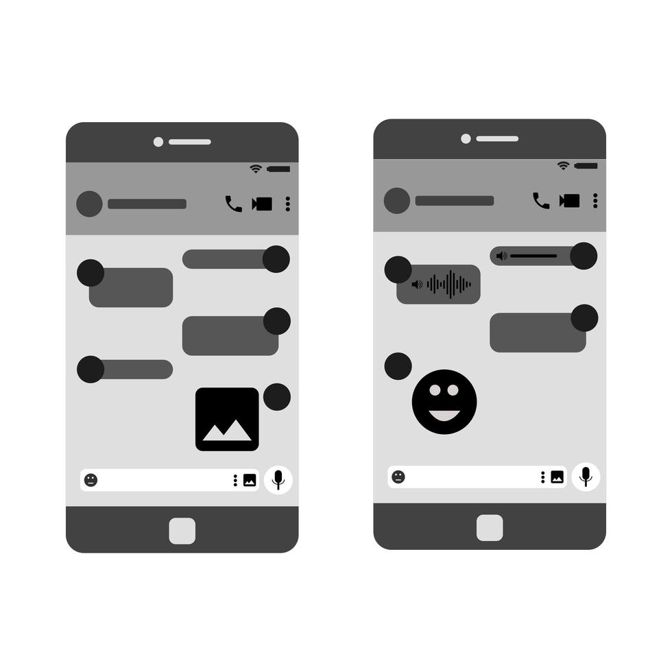 vector chat app design UI