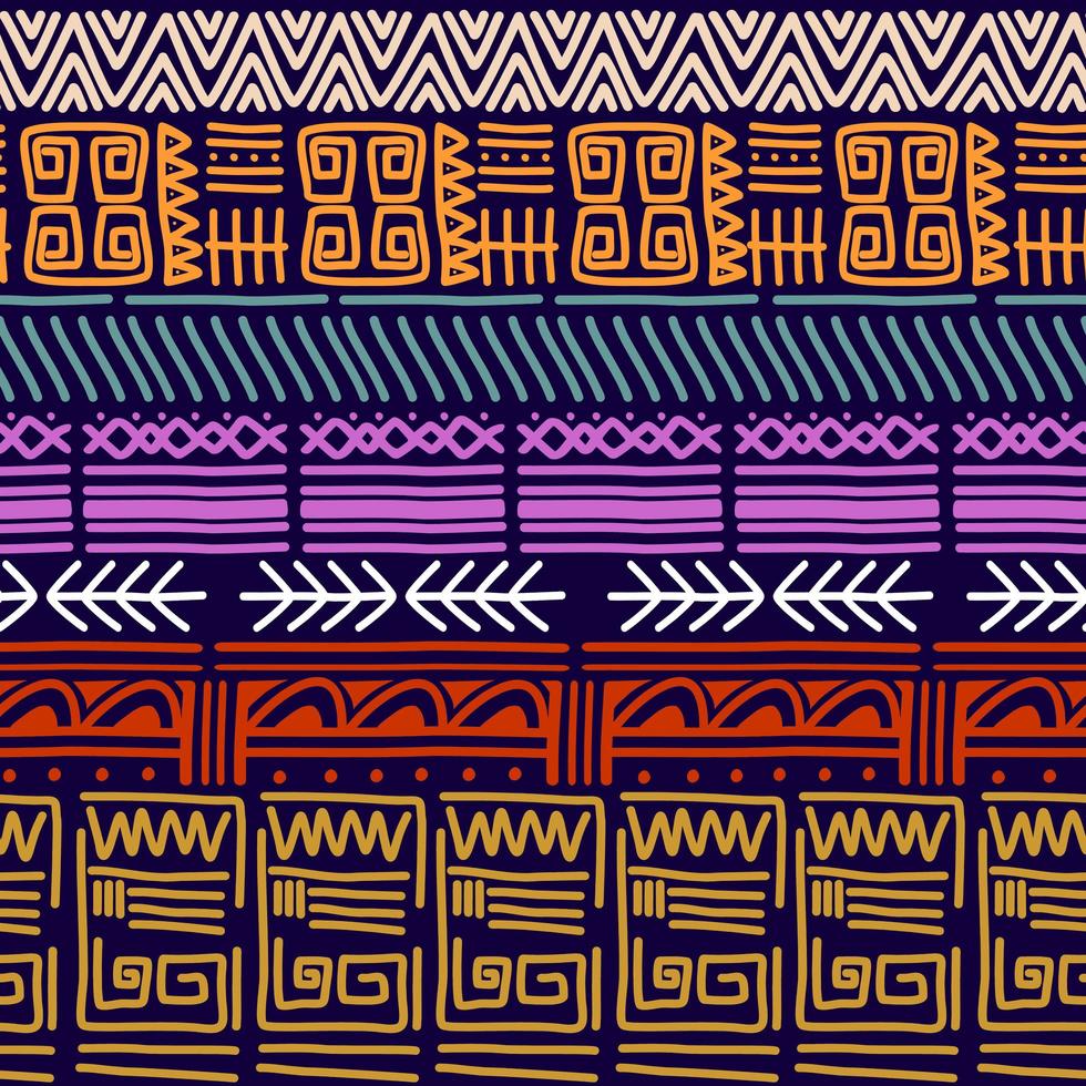 conjunto de textura tribal vetor sem emenda. os motivos étnicos agrupam a textura perfeita. cenário sem costura étnico vintage.