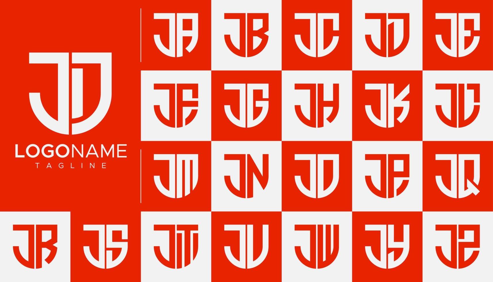 conjunto de marca de design de logotipo da letra j. modelo moderno de logotipo da letra j. vetor