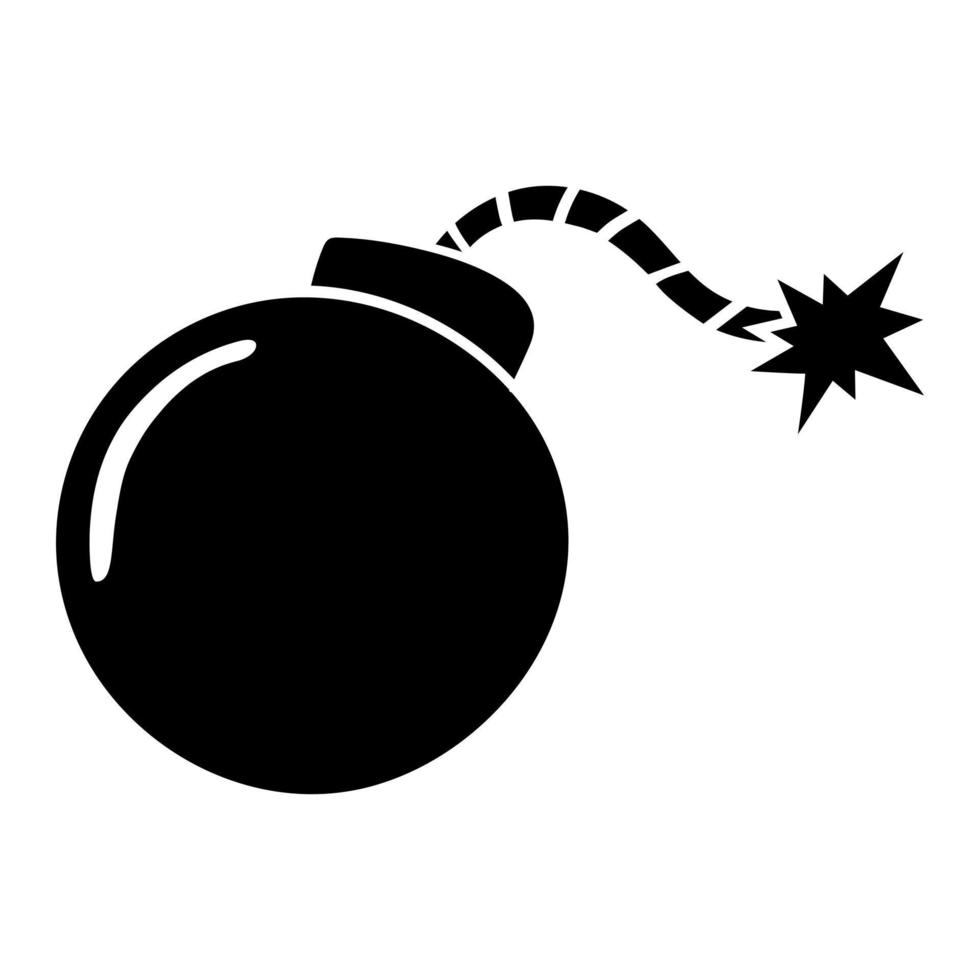 vetor de ícone de bomba. sinal de ilustração de explosão. símbolo de arma. logotipo da guerra.