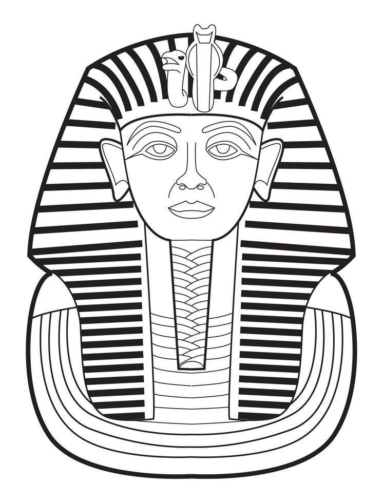 ilustração em vetor preto e branco do faraó